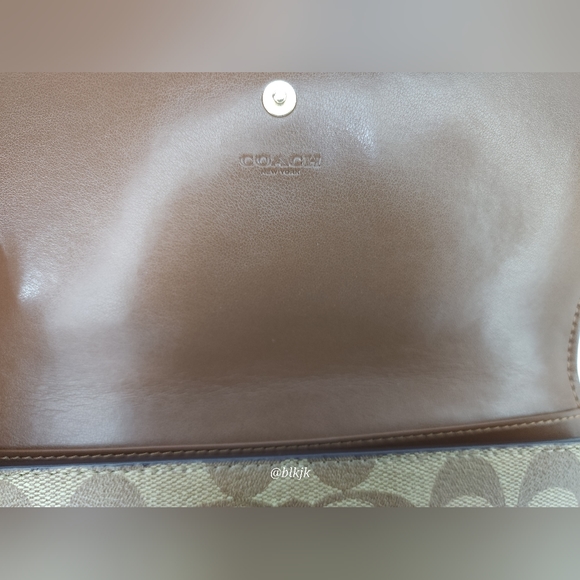 Coach Signature Smooth Leather And Coated Canvas Tri Fold Wallet NWOT *Brown* - Picture 15 of 15